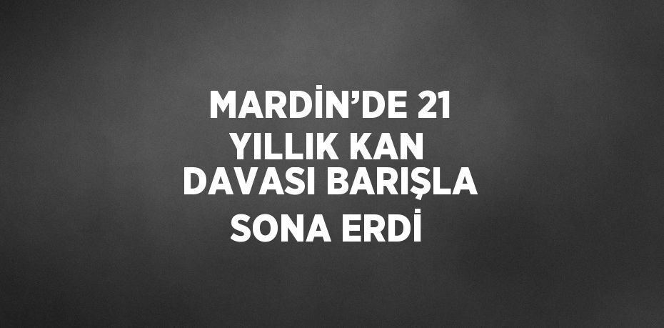 MARDİN’DE 21 YILLIK KAN DAVASI BARIŞLA SONA ERDİ