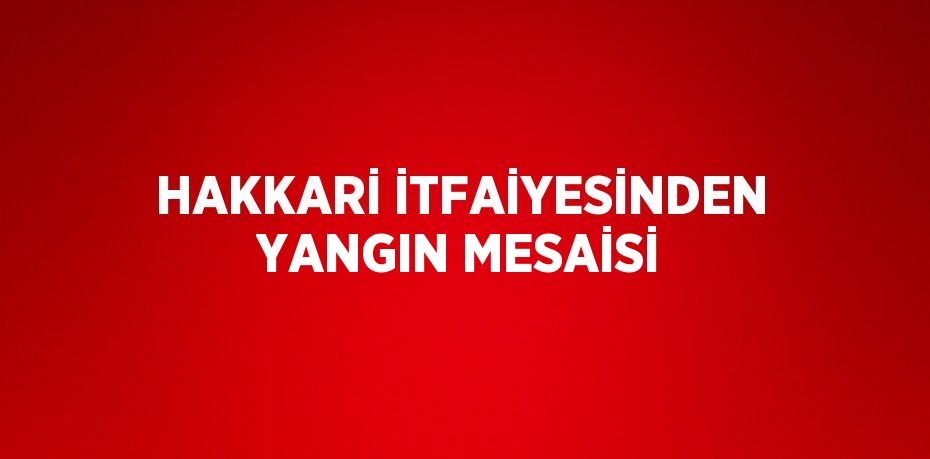 HAKKARİ İTFAİYESİNDEN YANGIN MESAİSİ