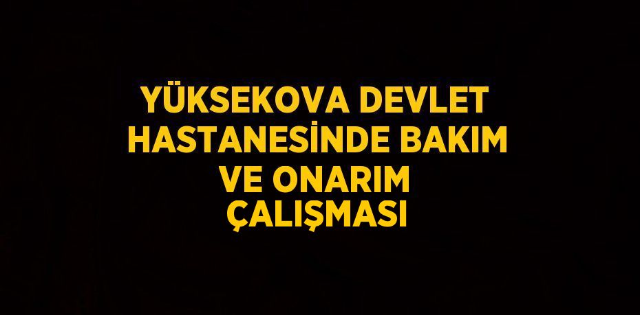 YÜKSEKOVA DEVLET HASTANESİNDE BAKIM VE ONARIM ÇALIŞMASI