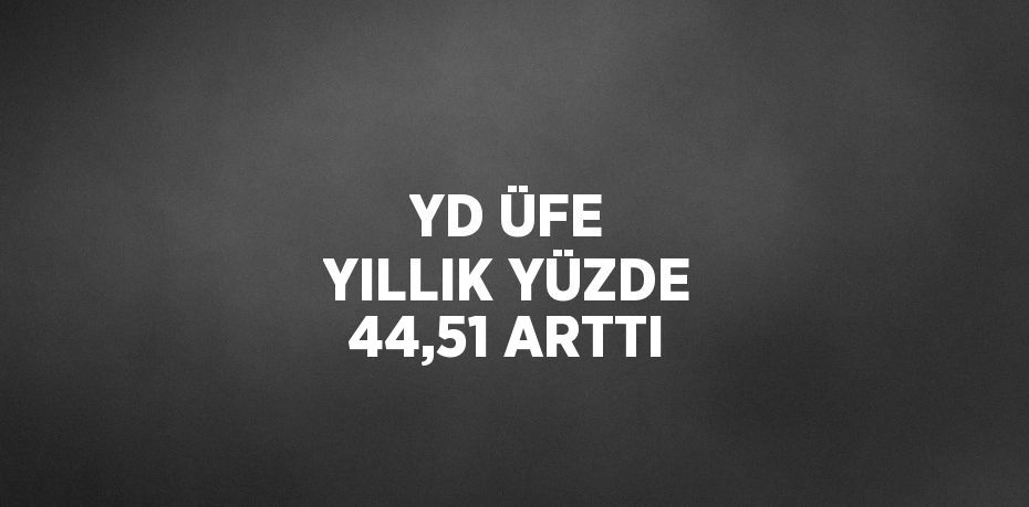 YD ÜFE YILLIK YÜZDE 44,51 ARTTI