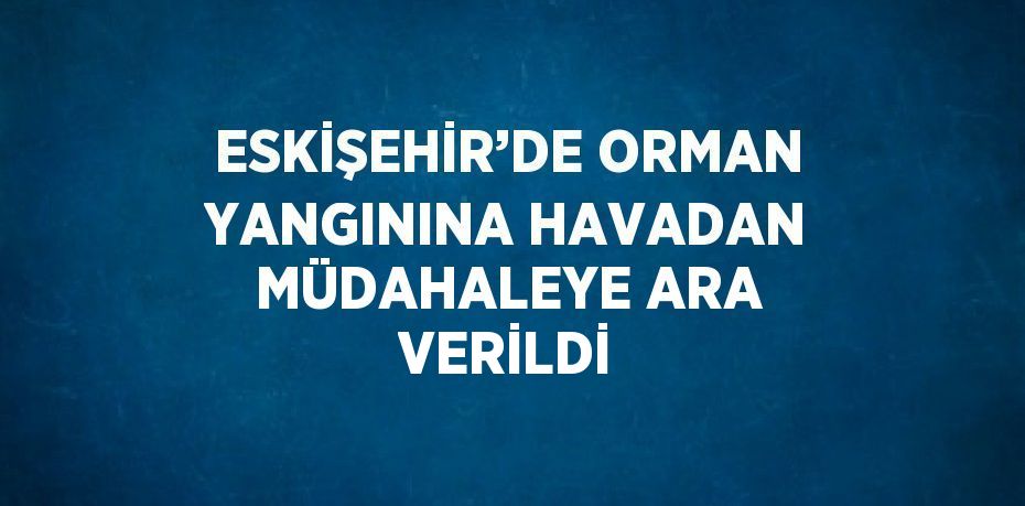 ESKİŞEHİR’DE ORMAN YANGININA HAVADAN MÜDAHALEYE ARA VERİLDİ