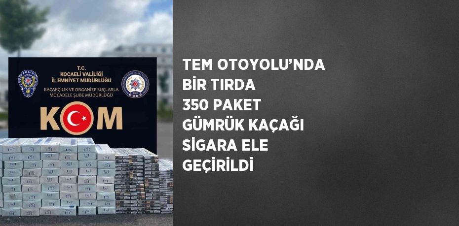 TEM OTOYOLU’NDA BİR TIRDA 350 PAKET GÜMRÜK KAÇAĞI SİGARA ELE GEÇİRİLDİ