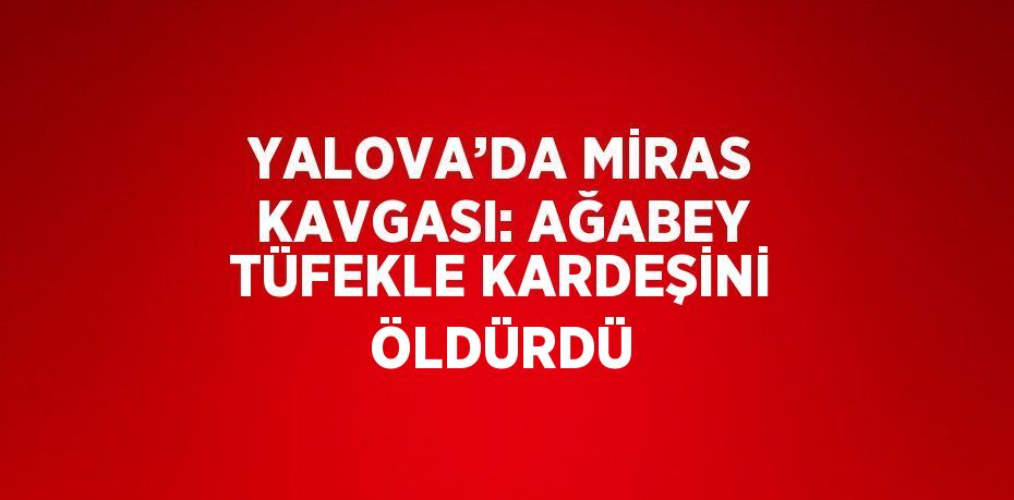 YALOVA’DA MİRAS KAVGASI: AĞABEY TÜFEKLE KARDEŞİNİ ÖLDÜRDÜ