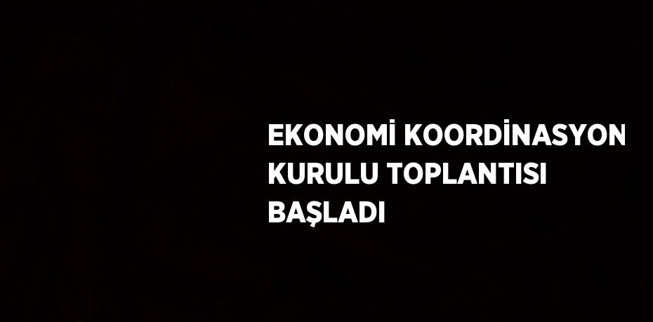 EKONOMİ KOORDİNASYON KURULU TOPLANTISI BAŞLADI