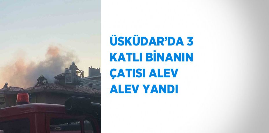 ÜSKÜDAR’DA 3 KATLI BİNANIN ÇATISI ALEV ALEV YANDI