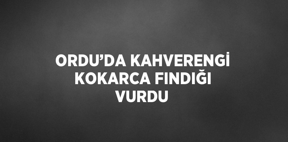 ORDU’DA KAHVERENGİ KOKARCA FINDIĞI VURDU