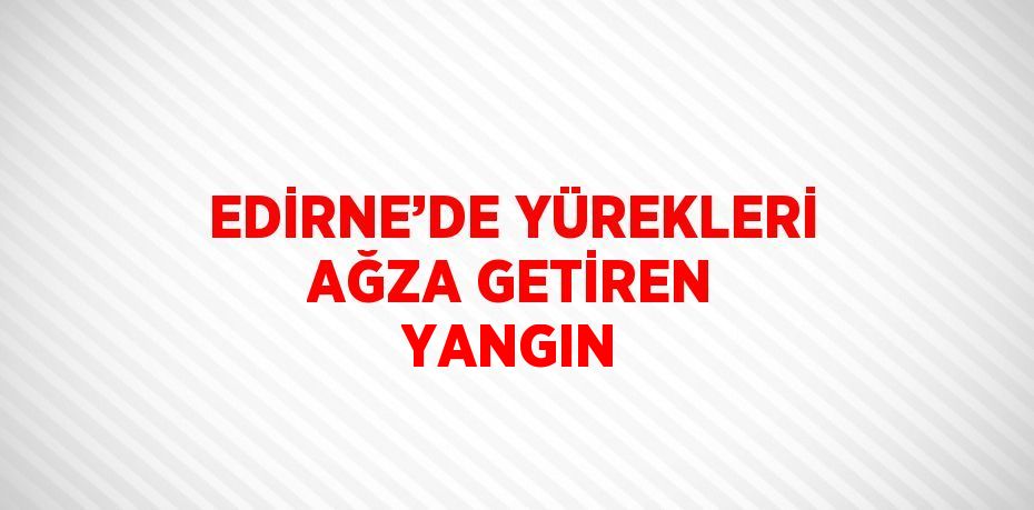 EDİRNE’DE YÜREKLERİ AĞZA GETİREN YANGIN