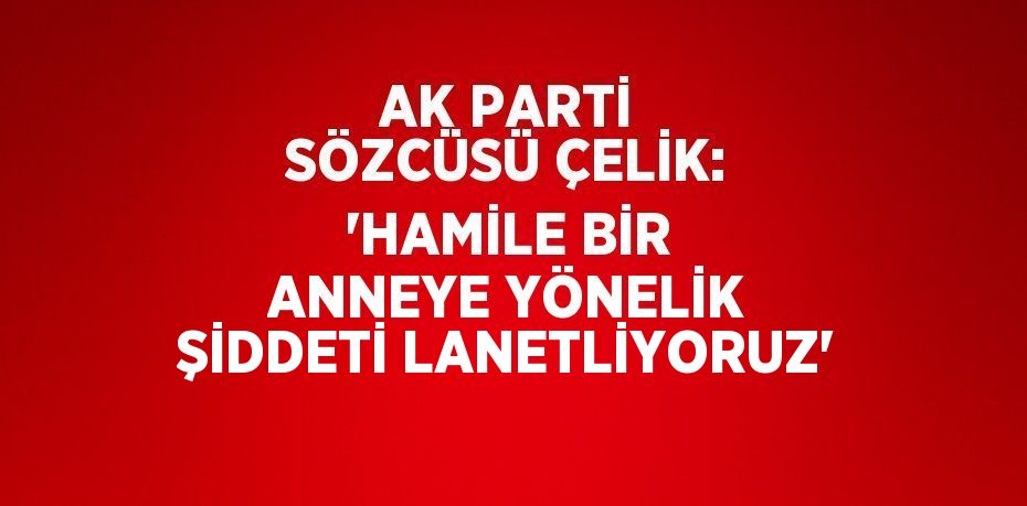 AK PARTİ SÖZCÜSÜ ÇELİK: 'HAMİLE BİR ANNEYE YÖNELİK ŞİDDETİ LANETLİYORUZ'