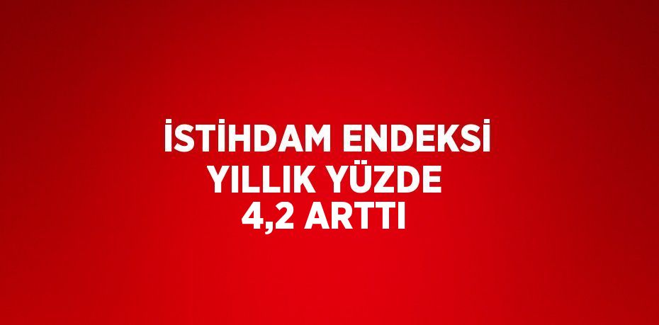 İSTİHDAM ENDEKSİ YILLIK YÜZDE 4,2 ARTTI