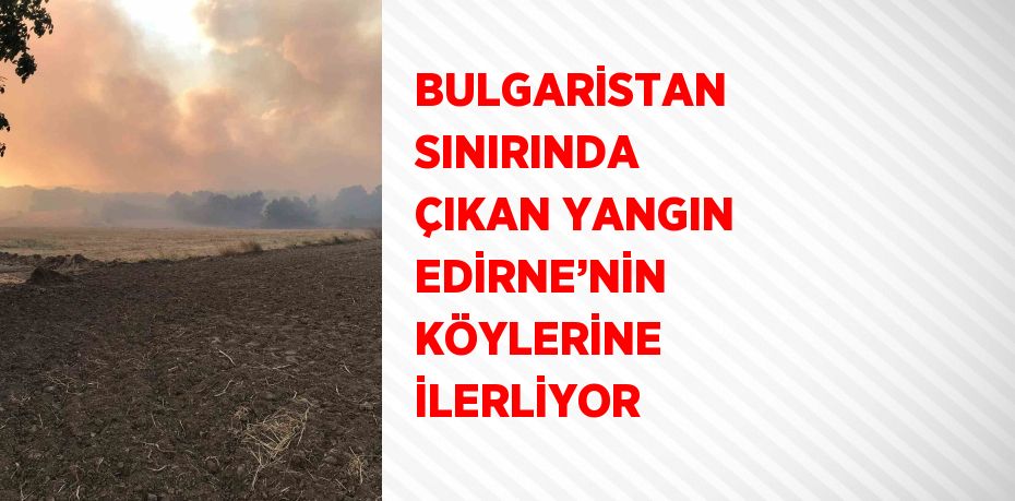 BULGARİSTAN SINIRINDA ÇIKAN YANGIN EDİRNE’NİN KÖYLERİNE İLERLİYOR