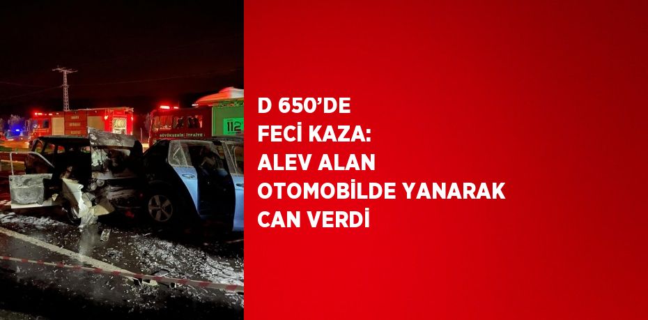 D 650’DE FECİ KAZA: ALEV ALAN OTOMOBİLDE YANARAK CAN VERDİ