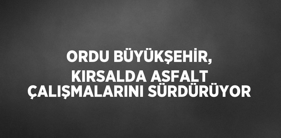 ORDU BÜYÜKŞEHİR, KIRSALDA ASFALT ÇALIŞMALARINI SÜRDÜRÜYOR