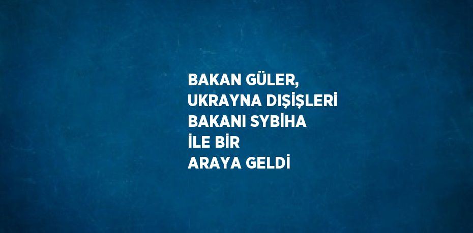 BAKAN GÜLER, UKRAYNA DIŞİŞLERİ BAKANI SYBİHA İLE BİR ARAYA GELDİ