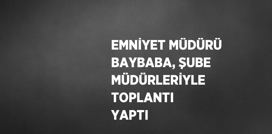 EMNİYET MÜDÜRÜ BAYBABA, ŞUBE MÜDÜRLERİYLE TOPLANTI YAPTI