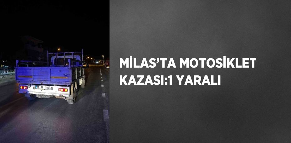 MİLAS’TA MOTOSİKLET KAZASI:1 YARALI