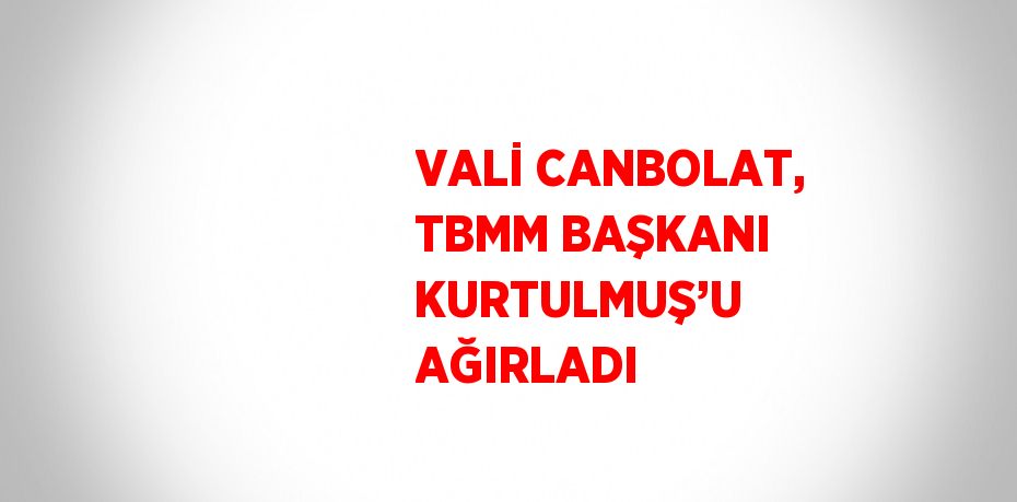 VALİ CANBOLAT, TBMM BAŞKANI KURTULMUŞ’U AĞIRLADI