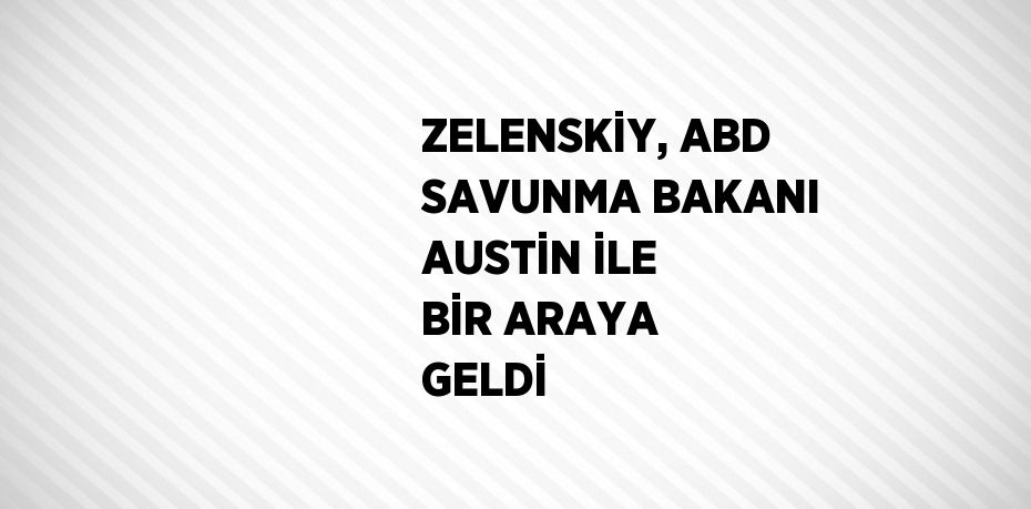 ZELENSKİY, ABD SAVUNMA BAKANI AUSTİN İLE BİR ARAYA GELDİ