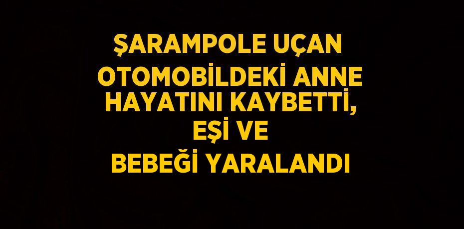 ŞARAMPOLE UÇAN OTOMOBİLDEKİ ANNE HAYATINI KAYBETTİ, EŞİ VE BEBEĞİ YARALANDI