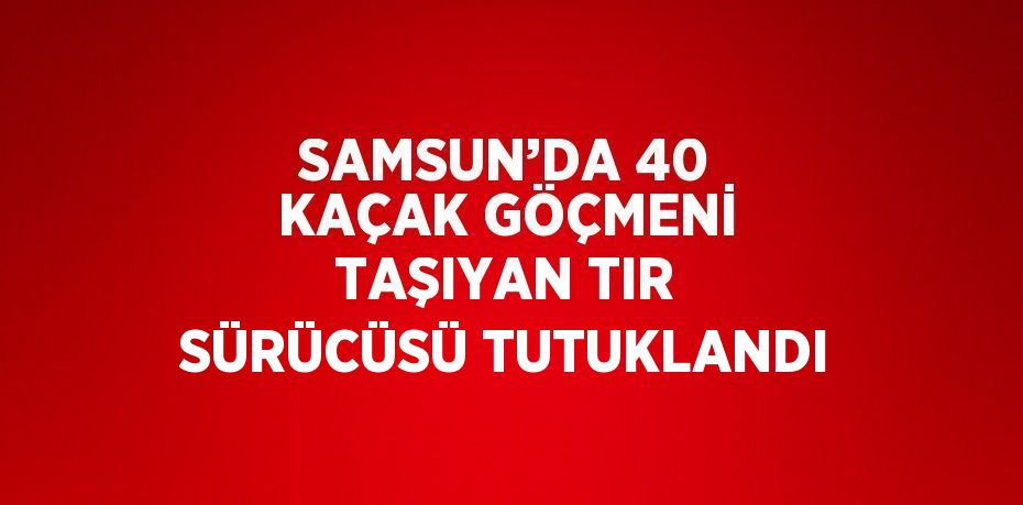 SAMSUN’DA 40 KAÇAK GÖÇMENİ TAŞIYAN TIR SÜRÜCÜSÜ TUTUKLANDI