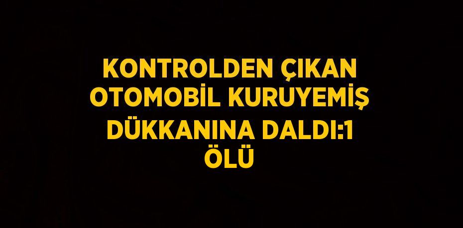 KONTROLDEN ÇIKAN OTOMOBİL KURUYEMİŞ DÜKKANINA DALDI:1 ÖLÜ