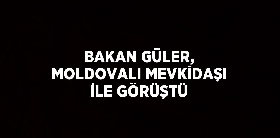 BAKAN GÜLER, MOLDOVALI MEVKİDAŞI İLE GÖRÜŞTÜ