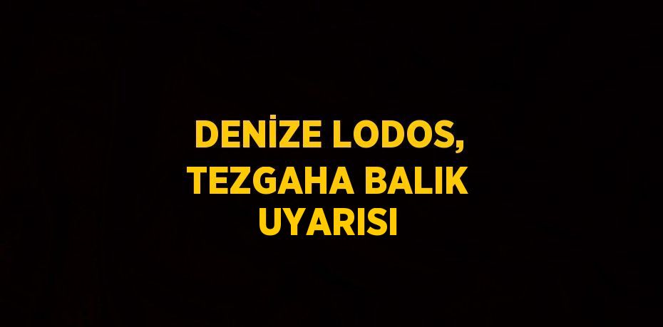 DENİZE LODOS, TEZGAHA BALIK UYARISI