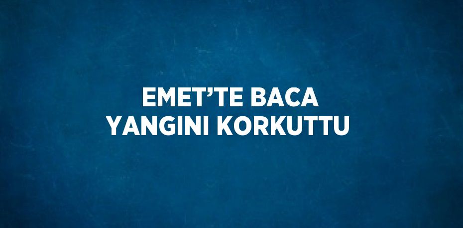 EMET’TE BACA YANGINI KORKUTTU