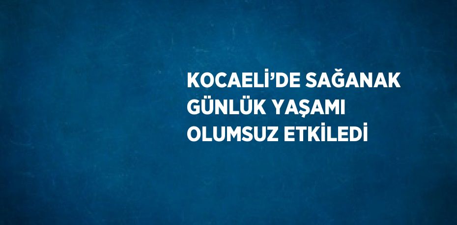 KOCAELİ’DE SAĞANAK GÜNLÜK YAŞAMI OLUMSUZ ETKİLEDİ