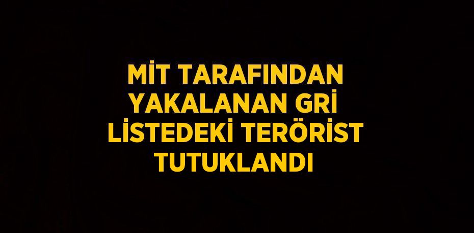 MİT TARAFINDAN YAKALANAN GRİ LİSTEDEKİ TERÖRİST TUTUKLANDI