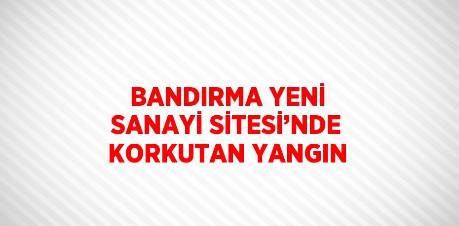 BANDIRMA YENİ SANAYİ SİTESİ’NDE KORKUTAN YANGIN