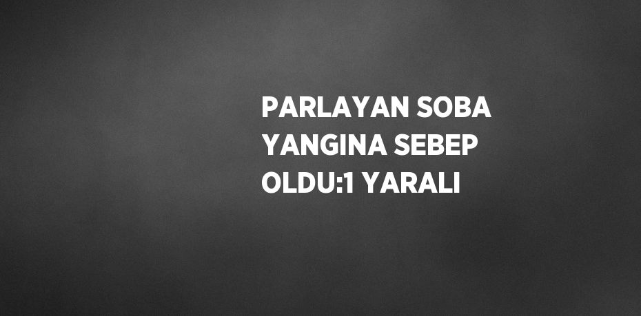 PARLAYAN SOBA YANGINA SEBEP OLDU:1 YARALI