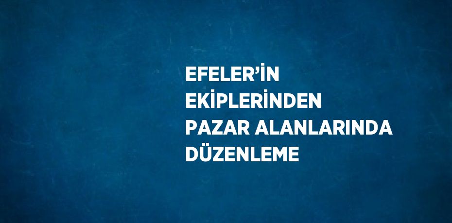 EFELER’İN EKİPLERİNDEN PAZAR ALANLARINDA DÜZENLEME