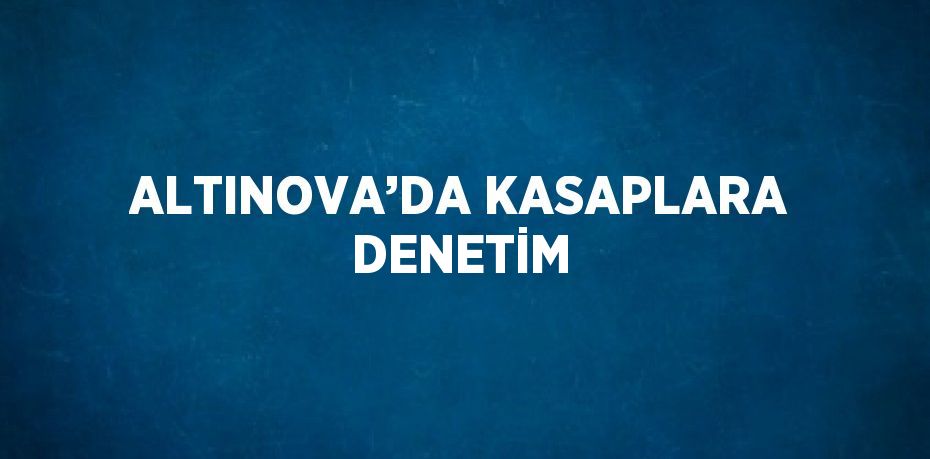 ALTINOVA’DA KASAPLARA DENETİM