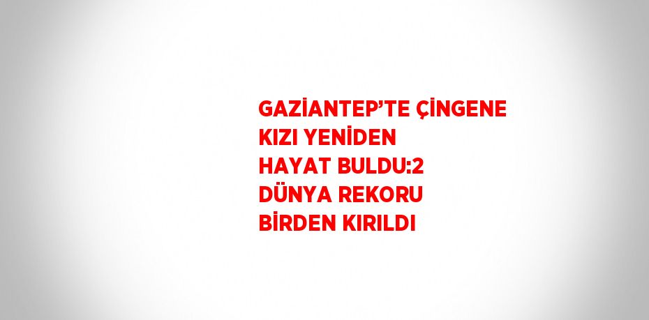 GAZİANTEP’TE ÇİNGENE KIZI YENİDEN HAYAT BULDU:2 DÜNYA REKORU BİRDEN KIRILDI