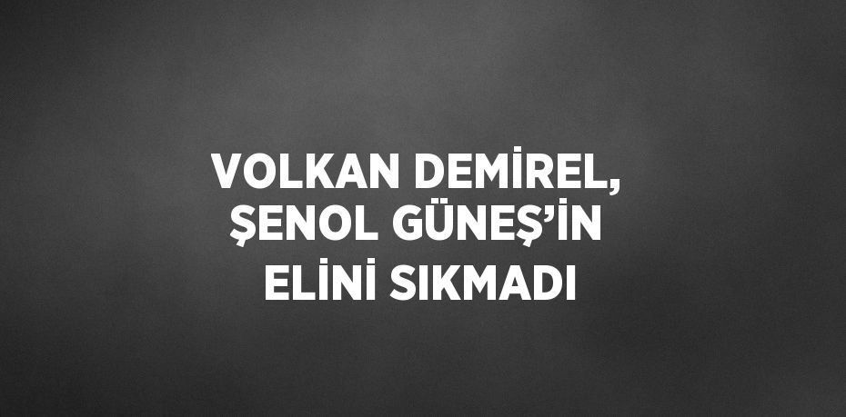 VOLKAN DEMİREL, ŞENOL GÜNEŞ’İN ELİNİ SIKMADI