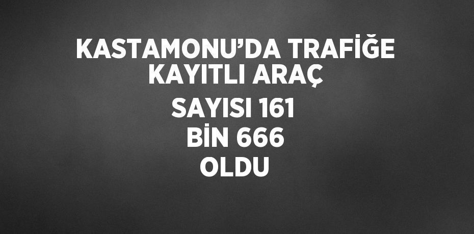 KASTAMONU’DA TRAFİĞE KAYITLI ARAÇ SAYISI 161 BİN 666 OLDU