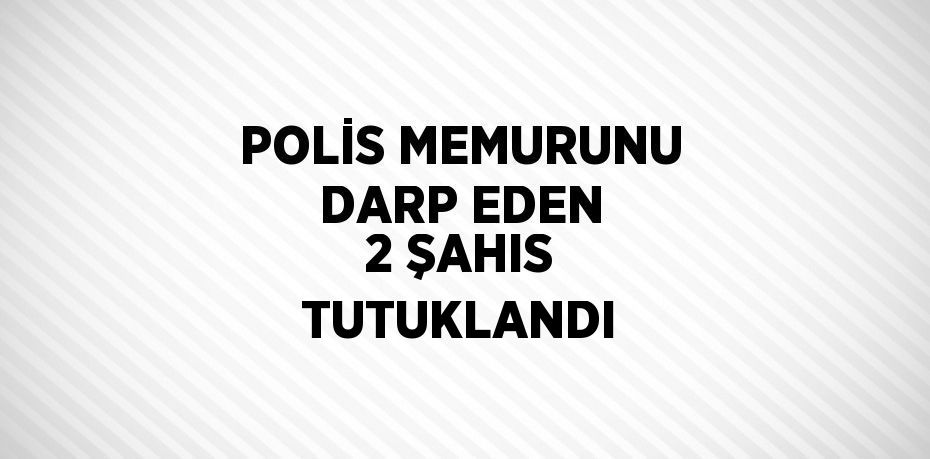 POLİS MEMURUNU DARP EDEN 2 ŞAHIS TUTUKLANDI