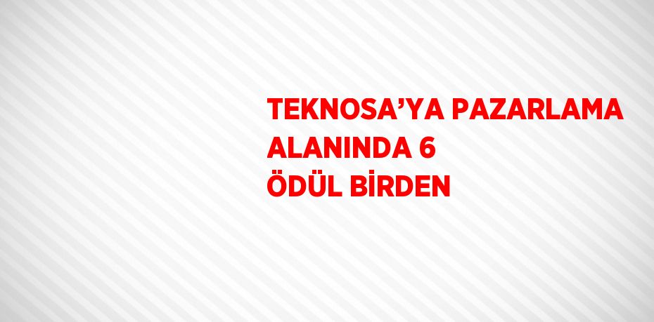 TEKNOSA’YA PAZARLAMA ALANINDA 6 ÖDÜL BİRDEN