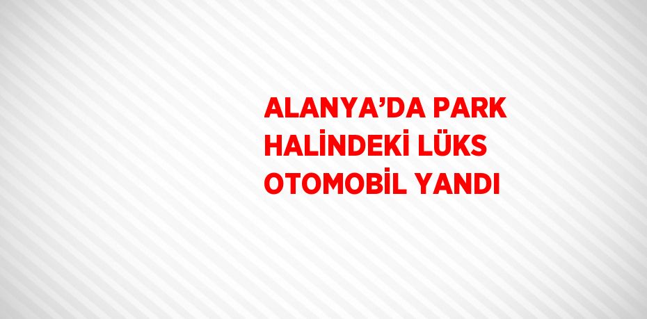 ALANYA’DA PARK HALİNDEKİ LÜKS OTOMOBİL YANDI