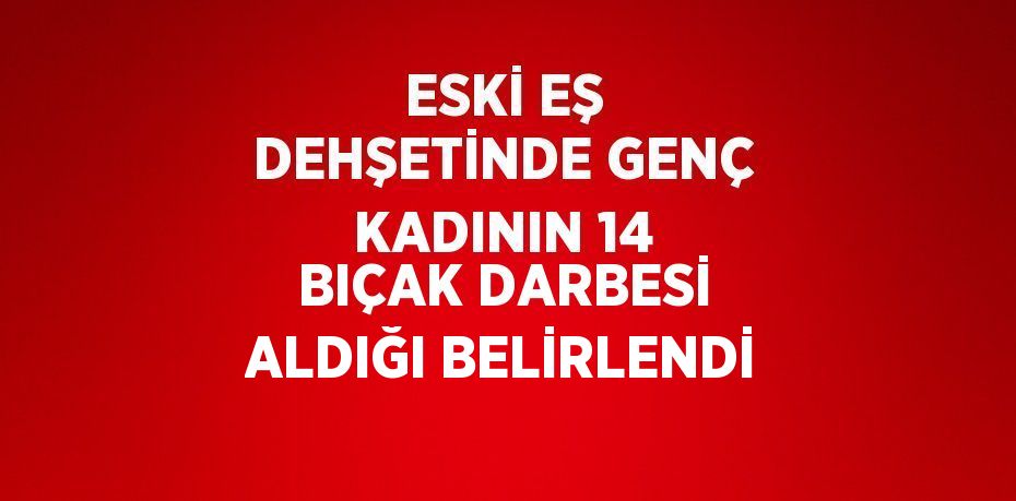 ESKİ EŞ DEHŞETİNDE GENÇ KADININ 14 BIÇAK DARBESİ ALDIĞI BELİRLENDİ