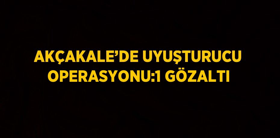 AKÇAKALE’DE UYUŞTURUCU OPERASYONU:1 GÖZALTI