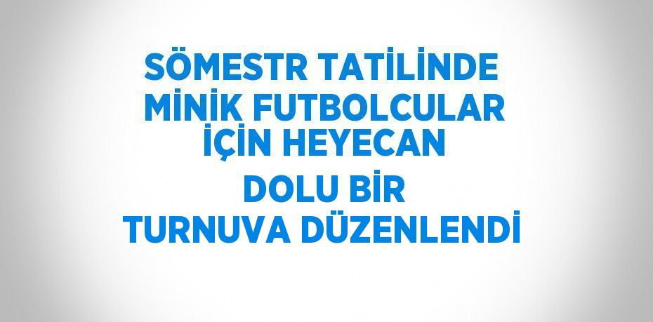 SÖMESTR TATİLİNDE MİNİK FUTBOLCULAR İÇİN HEYECAN DOLU BİR TURNUVA DÜZENLENDİ