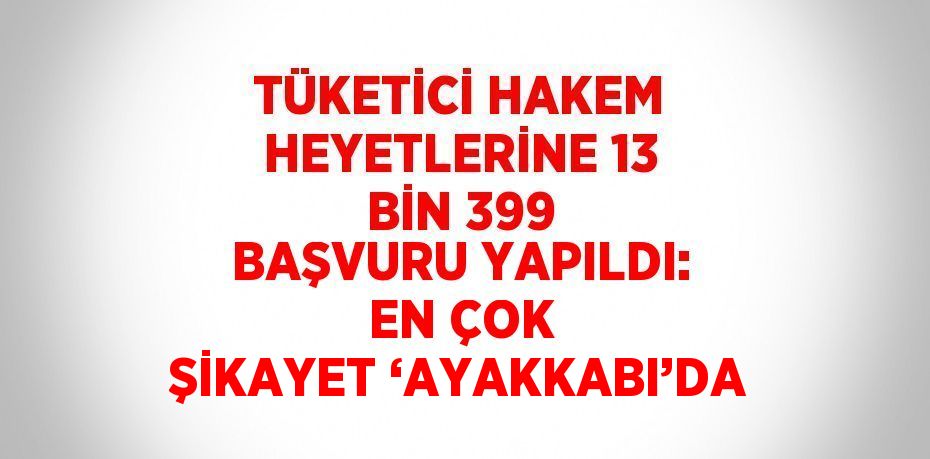 TÜKETİCİ HAKEM HEYETLERİNE 13 BİN 399 BAŞVURU YAPILDI: EN ÇOK ŞİKAYET ‘AYAKKABI’DA