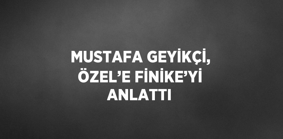 MUSTAFA GEYİKÇİ, ÖZEL’E FİNİKE’Yİ ANLATTI