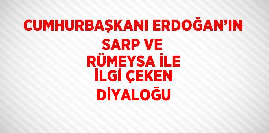 CUMHURBAŞKANI ERDOĞAN’IN SARP VE RÜMEYSA İLE İLGİ ÇEKEN DİYALOĞU