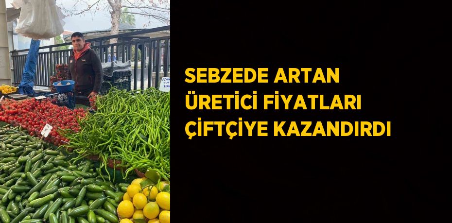 SEBZEDE ARTAN ÜRETİCİ FİYATLARI ÇİFTÇİYE KAZANDIRDI