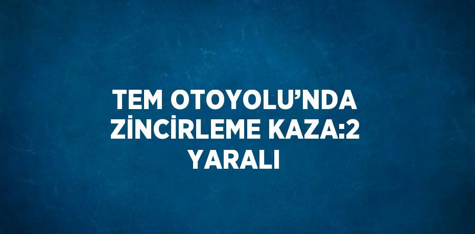 TEM OTOYOLU’NDA ZİNCİRLEME KAZA:2 YARALI