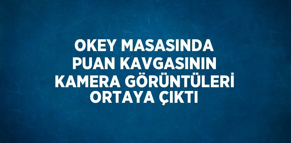 OKEY MASASINDA PUAN KAVGASININ KAMERA GÖRÜNTÜLERİ ORTAYA ÇIKTI
