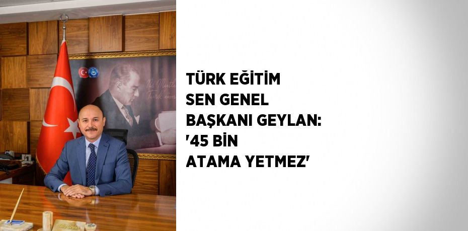 TÜRK EĞİTİM SEN GENEL BAŞKANI GEYLAN: '45 BİN ATAMA YETMEZ'