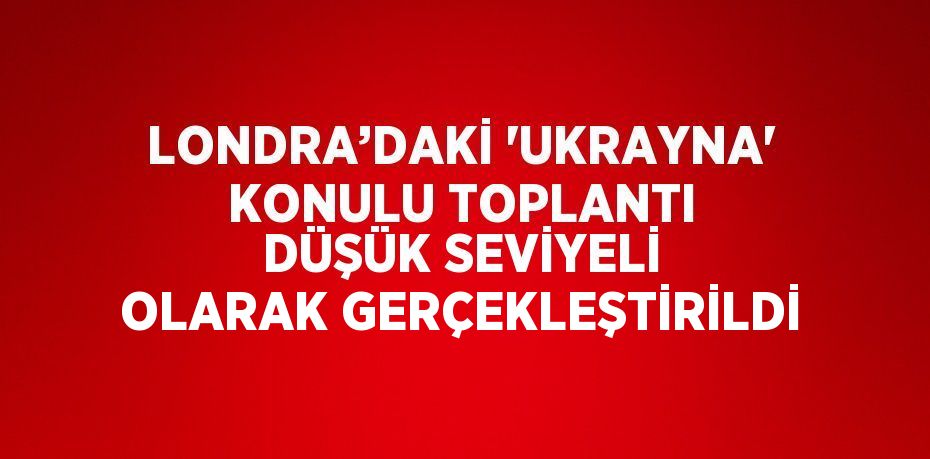 LONDRA’DAKİ 'UKRAYNA' KONULU TOPLANTI DÜŞÜK SEVİYELİ OLARAK GERÇEKLEŞTİRİLDİ